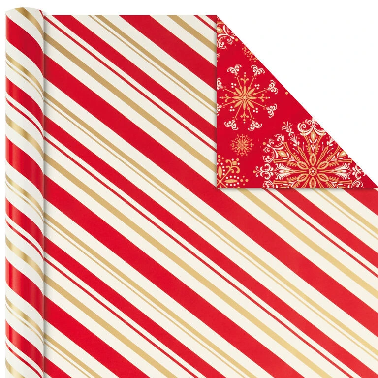 Hallmark Red And Gold 3-Pack Reversible Christmas Wrapping Paper, 120 Sq. Ft. 7 Hallmark Red And Gold 3-Pack Reversible Christmas Wrapping Paper, 120 Sq. Ft. - Image 5