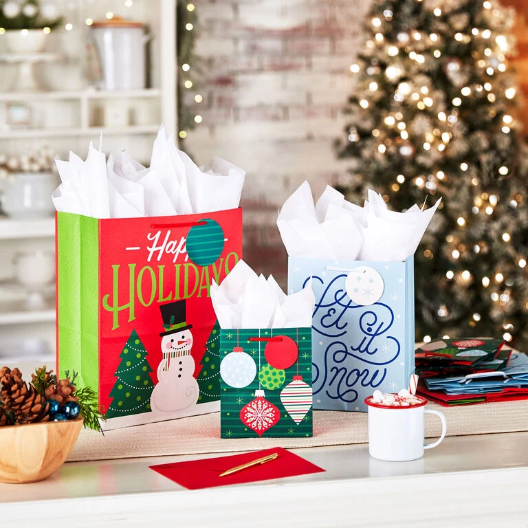 Hallmark Let It Snow 8-Pack Holiday Gift Bags, Assorted Sizes And Designs 4 Hallmark Let It Snow 8-Pack Holiday Gift Bags, Assorted Sizes And Designs - Image 2