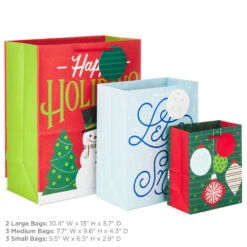 Hallmark Let It Snow 8-Pack Holiday Gift Bags, Assorted Sizes And Designs 10 Hallmark Let It Snow 8-Pack Holiday Gift Bags, Assorted Sizes And Designs -Hallmark Sales Store 8 Pack Assorted Holiday Gift Bags XGB1403 03