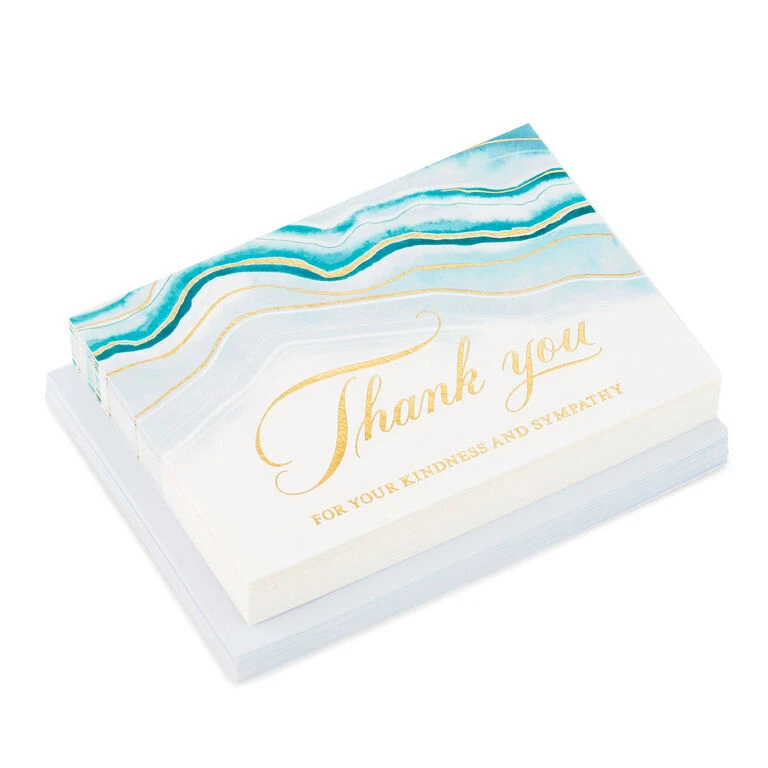 Hallmark Abstract Waves Boxed Blank Sympathy Thank-You Notes, Pack Of 20 3 Hallmark Abstract Waves Boxed Blank Sympathy Thank-You Notes, Pack Of 20