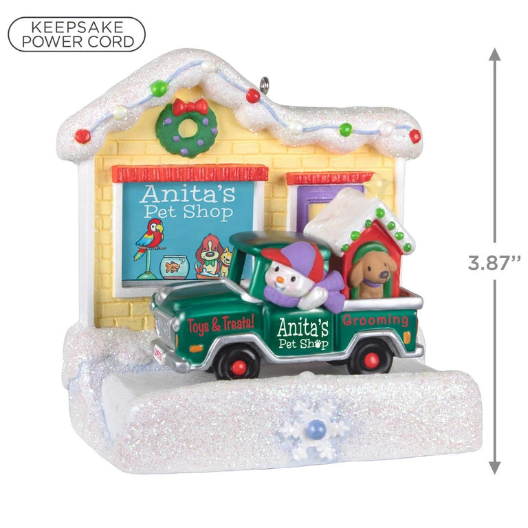 Hallmark Happy Holiday Parade Collection Anita's Pet Shop Musical Ornament With Light 5 Hallmark Happy Holiday Parade Collection Anita's Pet Shop Musical Ornament With Light - Image 3