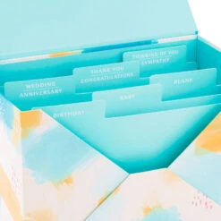 Hallmark Assorted All-Occasion Greeting Cards In Pastel Watercolor Organizer, Box Of 24 -Hallmark Sales Store Assorted Fun AllOccasion Cards in Storage Box 5EBN1002 05