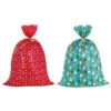 Hallmark Snowmen On Blue And Snowflakes On Red 2-Pack Giant Plastic Christmas Gift Bags