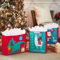 Hallmark 13" And 15.5" Assorted Kids 3-Pack Christmas Gift Bags With Tissue Paper 9 Hallmark 13" And 15.5" Assorted Kids 3-Pack Christmas Gift Bags With Tissue Paper -Hallmark Sales Store Assorted L and XL Kids Christmas Gift Bags 5XGB4896 02