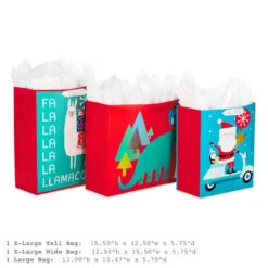 Hallmark 13" And 15.5" Assorted Kids 3-Pack Christmas Gift Bags With Tissue Paper 10 Hallmark 13" And 15.5" Assorted Kids 3-Pack Christmas Gift Bags With Tissue Paper -Hallmark Sales Store Assorted L and XL Kids Christmas Gift Bags 5XGB4896 03