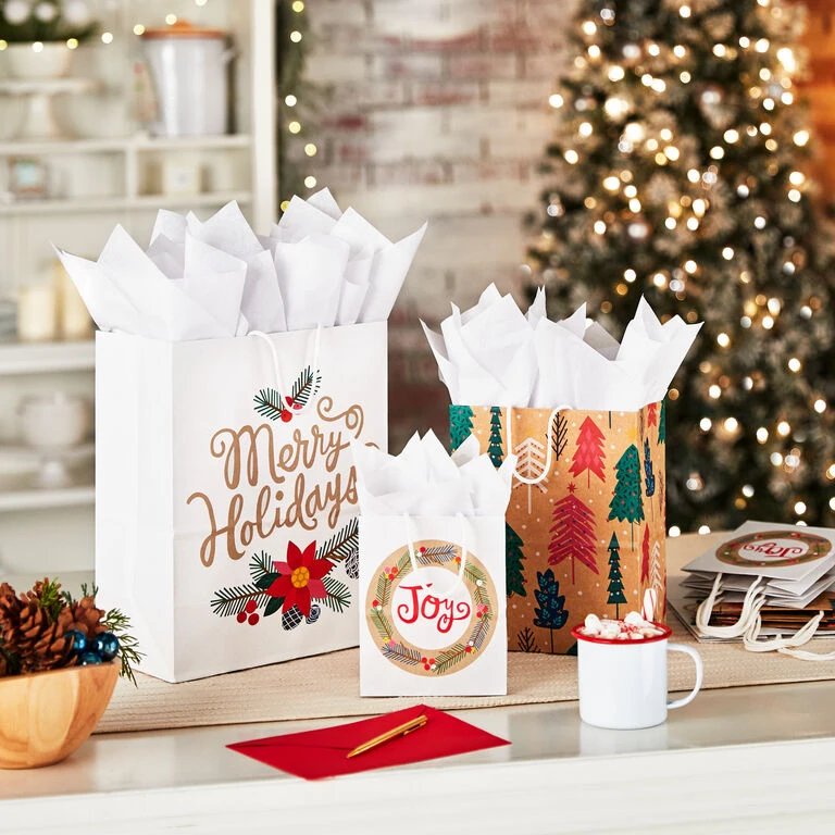 Hallmark Assorted Holiday Merry 8-Pack Small, Medium And Large Christmas Gift Bags 4 Hallmark Assorted Holiday Merry 8-Pack Small, Medium And Large Christmas Gift Bags - Image 2