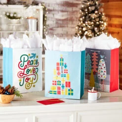 Hallmark 17" Assorted Mod Designs 3-Pack XXL Christmas Gift Bags -Hallmark Sales Store Assorted XXL Mod Designs Christmas Gift Bags 5XGB1400 02