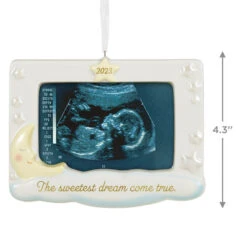 Hallmark Sweetest Dream Come True 2023 Porcelain Photo Frame Ornament 10 Hallmark Sweetest Dream Come True 2023 Porcelain Photo Frame Ornament -Hallmark Sales Store Baby Sonogram Picture Frame Keepsake Ornament 1999QHX3117 03