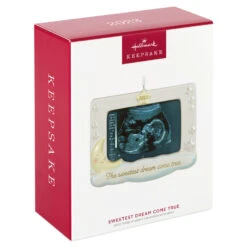 Hallmark Sweetest Dream Come True 2023 Porcelain Photo Frame Ornament 11 Hallmark Sweetest Dream Come True 2023 Porcelain Photo Frame Ornament -Hallmark Sales Store Baby Sonogram Picture Frame Keepsake Ornament 1999QHX3117 04