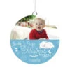 Hallmark Baby's First Christmas Personalized Text And Horizontal Photo Ceramic Ornament -Hallmark Sales Store Babys First Personalized Round Christmas Ornament 1999QHE1711B24 01