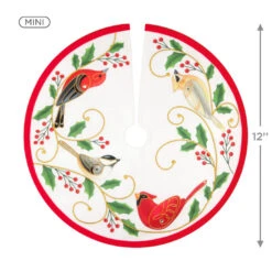 Hallmark Mini The Beauty Of Birds Christmas Tree Topper And Tree Skirt, Set Of 2 13 Hallmark Mini The Beauty Of Birds Christmas Tree Topper And Tree Skirt, Set Of 2 -Hallmark Sales Store Beauty of Birds Mini Keepsake Tree Skirt and Topper 2599QSB6239 04