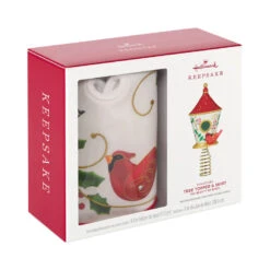 Hallmark Mini The Beauty Of Birds Christmas Tree Topper And Tree Skirt, Set Of 2 14 Hallmark Mini The Beauty Of Birds Christmas Tree Topper And Tree Skirt, Set Of 2 -Hallmark Sales Store Beauty of Birds Mini Keepsake Tree Skirt and Topper 2599QSB6239 05