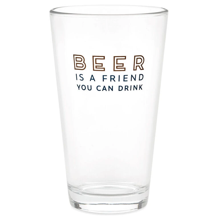Hallmark Beer Is A Friend Pint Glass, 16 Oz. 3 Hallmark Beer Is A Friend Pint Glass, 16 Oz.