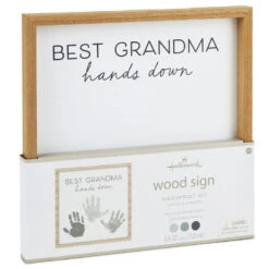 Hallmark Best Grandma Hands Down Wood Sign Handprint Kit 8 Hallmark Best Grandma Hands Down Wood Sign Handprint Kit -Hallmark Sales Store Best Grandma Wood Sign Handprint Kit With Paints 1BBY4848 03
