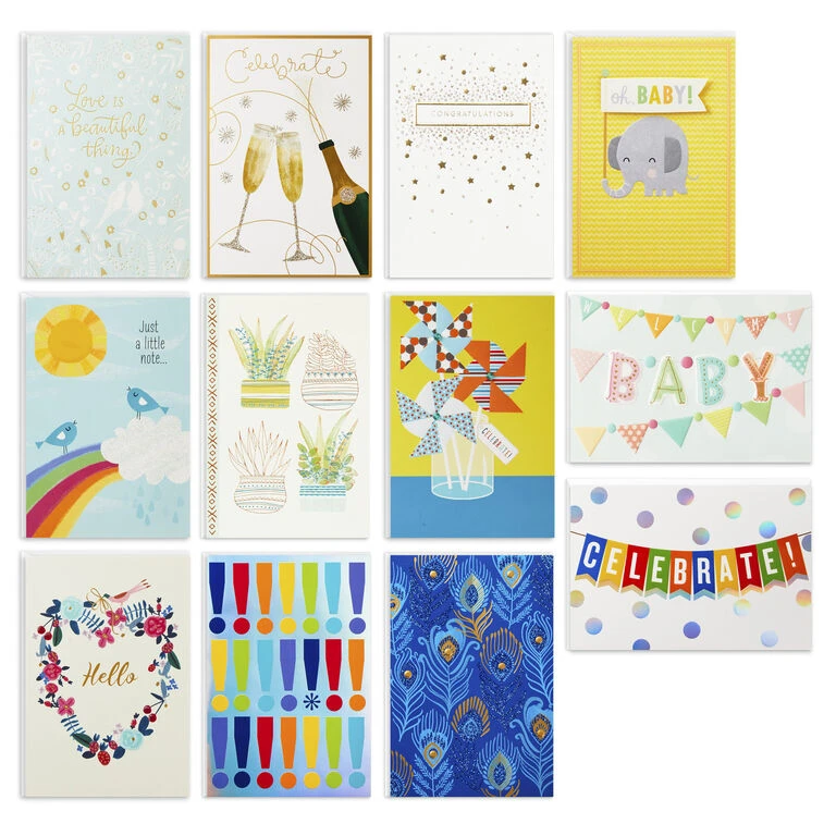 Hallmark Big Celebrations Assorted Cards, Box Of 12 3 Hallmark Big Celebrations Assorted Cards, Box Of 12