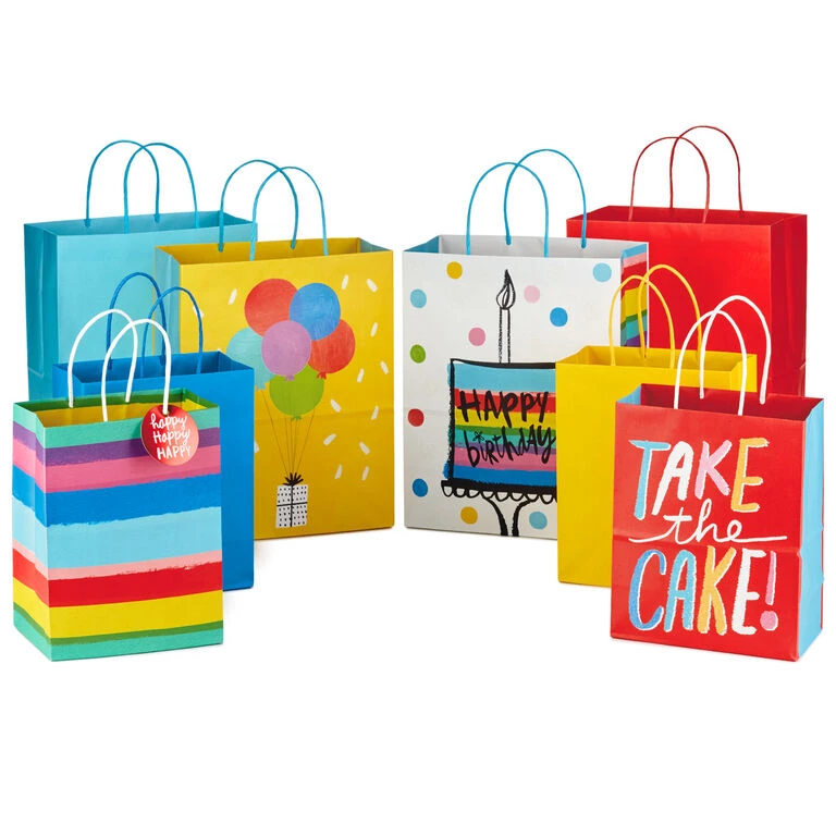 Hallmark Birthday Cheer 8-Pack Assorted Gift Bags 3 Hallmark Birthday Cheer 8-Pack Assorted Gift Bags