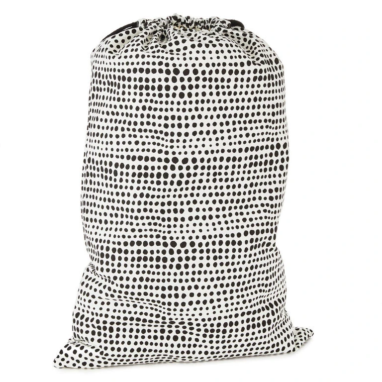 Hallmark 28" Black Dots With Heart Fabric Gift Bag With Tag 3 Hallmark 28" Black Dots With Heart Fabric Gift Bag With Tag - Image 2