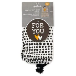 Hallmark 28" Black Dots With Heart Fabric Gift Bag With Tag 6 Hallmark 28" Black Dots With Heart Fabric Gift Bag With Tag -Hallmark Sales Store Black Dots With Heart Fabric Gift Bag With Tag 1499EGB7347 04