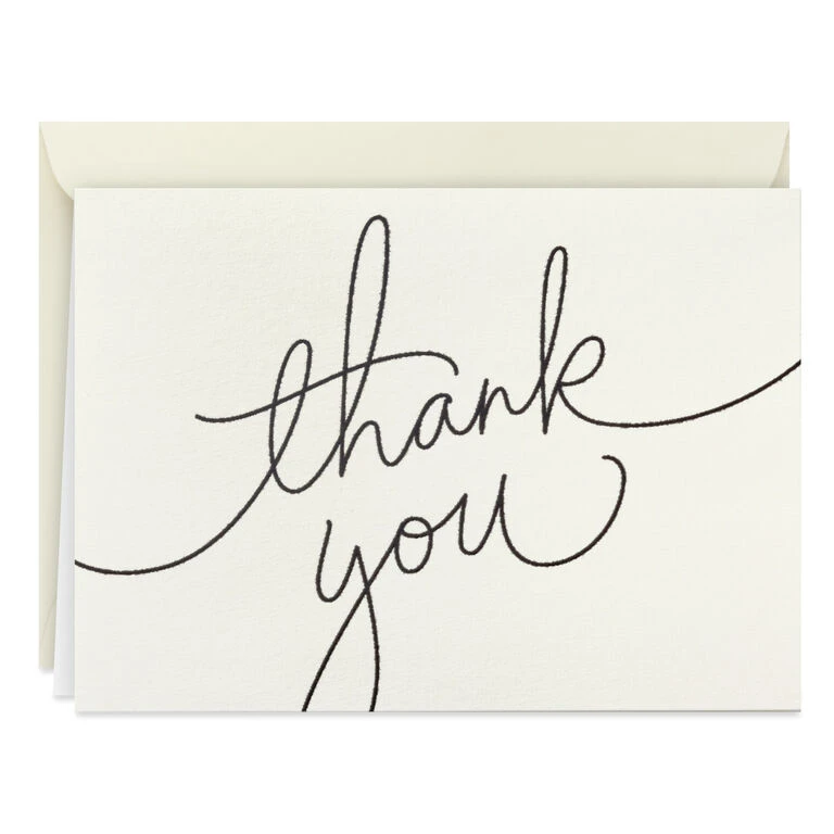 Hallmark Black Script Bulk Boxed Blank Thank-You Notes, Pack Of 40 3 Hallmark Black Script Bulk Boxed Blank Thank-You Notes, Pack Of 40