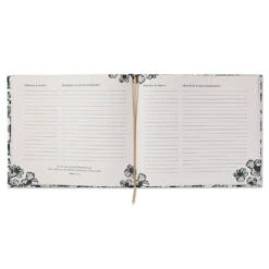 Hallmark In Loving Memory Floral Funeral Guest Book -Hallmark Sales Store Black and White Floral Guest Book for Funeral 1BMK1609 04