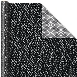 Hallmark Black And White Prints 3-Pack Reversible Wrapping Paper, 75 Sq. Ft. Total 12 Hallmark Black And White Prints 3-Pack Reversible Wrapping Paper, 75 Sq. Ft. Total -Hallmark Sales Store Black and White Prints 3Pack Reversible Gift Wrap 5EWR6401 04