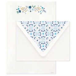 Hallmark Blue Floral Stationery Set, Box Of 20 -Hallmark Sales Store Blue Floral Stationery Set 1499STN1140 03
