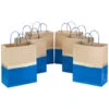 Hallmark 13" Blue And Kraft Paper 6-Pack Gift Bag 1 Hallmark 13" Blue And Kraft Paper 6-Pack Gift Bag -Hallmark Sales Store Blue and Kraft Paper 6Pack Large Gift Bags 5EGB6399 01