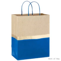 Hallmark 13" Blue And Kraft Paper 6-Pack Gift Bag -Hallmark Sales Store Blue and Kraft Paper 6Pack Large Gift Bags 5EGB6399 04