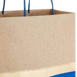 Hallmark 13" Blue And Kraft Paper 6-Pack Gift Bag -Hallmark Sales Store Blue and Kraft Paper 6Pack Large Gift Bags 5EGB6399 05