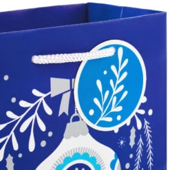 Hallmark Blue And Silver 8-Pack Holiday Gift Bags, Assorted Sizes And Designs -Hallmark Sales Store Blue and Silver Holiday Gift Bags Bulk Pack XGB4895 06