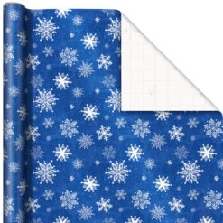 Hallmark Blue And White 3-Pack Holiday Wrapping Paper Assortment, 120 Sq. Ft. -Hallmark Sales Store Blue and White Holiday Wrapping Paper Assortment 5JXW1256 05