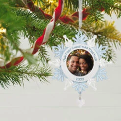 Hallmark Our First Christmas Together Snowflake 2023 Photo Frame Ornament 9 Hallmark Our First Christmas Together Snowflake 2023 Photo Frame Ornament -Hallmark Sales Store BlueWhite Snowflake Picture Frame Keepsake Ornament 1699QGO2879 02