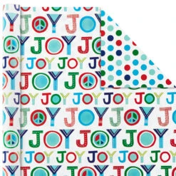 Hallmark Bright Joy 3-Pack Kids Reversible Christmas Wrapping Paper Assortment, 120 Sq. Ft. 12 Hallmark Bright Joy 3-Pack Kids Reversible Christmas Wrapping Paper Assortment, 120 Sq. Ft. -Hallmark Sales Store Bright Assorted Kids Reversible Christmas Gift Wrap 5JXW1030 05