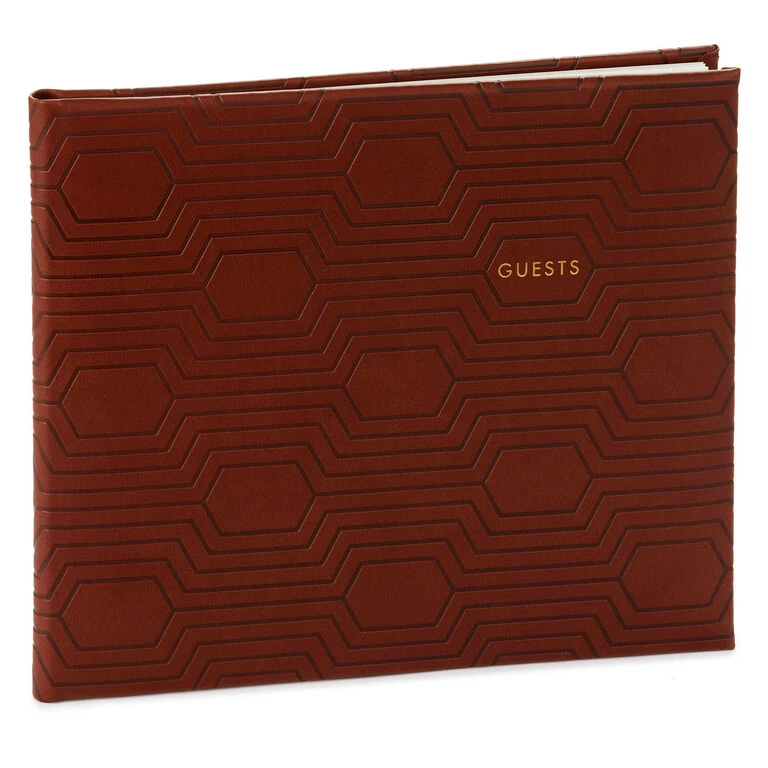 Hallmark Brown Hexagonal Pattern Guest Book 3 Hallmark Brown Hexagonal Pattern Guest Book