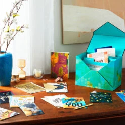 Hallmark Assorted Mahogany All-Occasion Greeting Cards In Green Watercolor Organizer, Box Of 24 -Hallmark Sales Store Bulk Pack Assorted Mahogany Cards in Storage Box 5EBN1044 06