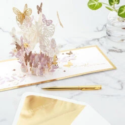 Hallmark Butterfly Bouquet Thankful For You 3D Pop-Up Thinking Of You Card -Hallmark Sales Store Butterfly Flowers 3D PopUp Thinking of You Card 1299LAD9643 06