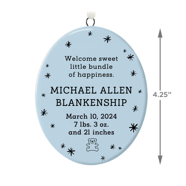 Hallmark Ceramic Personalized Ornament—Vertical Oval 5 Hallmark Ceramic Personalized Ornament—Vertical Oval - Image 3