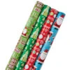 Hallmark Christmas Cheer 4-Pack Reversible Wrapping Paper Assortment, 150 Sq. Ft. -Hallmark Sales Store Christmas Cheer Assortment Reversible Wrapping Paper 5JXW1736 01