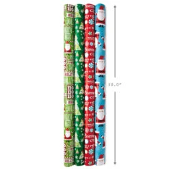 Hallmark Christmas Cheer 4-Pack Reversible Wrapping Paper Assortment, 150 Sq. Ft. 11 Hallmark Christmas Cheer 4-Pack Reversible Wrapping Paper Assortment, 150 Sq. Ft. -Hallmark Sales Store Christmas Cheer Assortment Reversible Wrapping Paper 5JXW1736 03