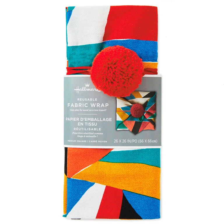 Hallmark 26" Colorful Abstract Fabric Gift Wrap With Elastic Band 8 Hallmark 26" Colorful Abstract Fabric Gift Wrap With Elastic Band - Image 6