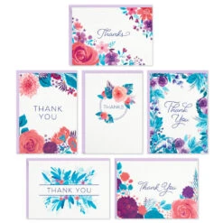 Hallmark Colorful Floral Assorted Blank Thank-You Notes, Box Of 48 8 Hallmark Colorful Floral Assorted Blank Thank-You Notes, Box Of 48 -Hallmark Sales Store Colorful Floral ThankYou Notes Assortment Pack 5STZ1027 02