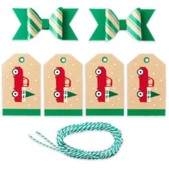 Hallmark Colorful Kraft Christmas Gift Bow And Gift Tag Kit -Hallmark Sales Store Colorful Kraft Christmas Gift Bow and Gift Tag Kit 5XCB1034 04
