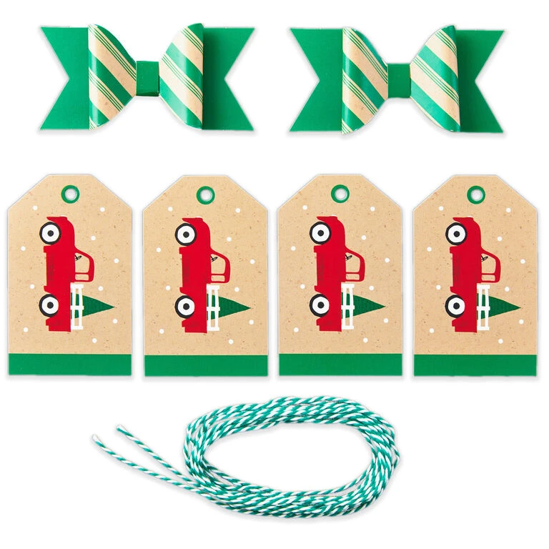Hallmark Colorful Kraft Christmas Gift Bow And Gift Tag Kit - Image 4