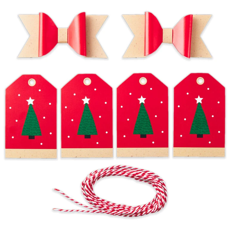 Hallmark Colorful Kraft Christmas Gift Bow And Gift Tag Kit - Image 6