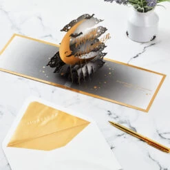 Hallmark Crescent Moon 3-D Pop-Up Halloween Card -Hallmark Sales Store Crescent Moon and Bats 3D PopUp Halloween Card 1299IEH3001 08