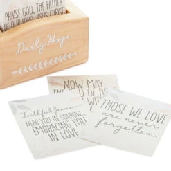Hallmark Daily Hope 30-Day Promise Box With Inspirational Cards -Hallmark Sales Store Daily Hope Wood Promise Box and 30 Inspirational Cards 1BMK1602 02