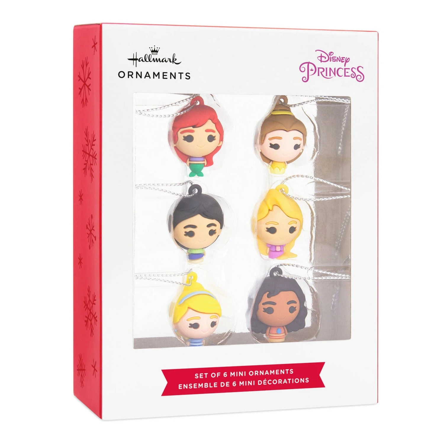 Mini Disney Princess Shatterproof Hallmark Ornaments, Set Of 6 3 Mini Disney Princess Shatterproof Hallmark Ornaments, Set Of 6