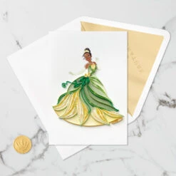 Hallmark Disney The Princess And The Frog Tiana Happy Wish Quilled Paper Handmade Card 14 Hallmark Disney The Princess And The Frog Tiana Happy Wish Quilled Paper Handmade Card -Hallmark Sales Store Disney Princess and the Frog Tiana Quilled Paper Card 1299LAD2855 05
