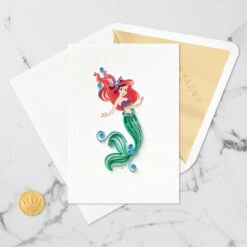Hallmark Disney The Little Mermaid Ariel Happy Wish Quilled Paper Handmade Card 14 Hallmark Disney The Little Mermaid Ariel Happy Wish Quilled Paper Handmade Card -Hallmark Sales Store Disney The Little Mermaid Ariel Quilled Paper Card 1299LAD2858 05