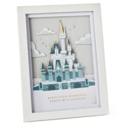 Hallmark Walt Disney World 50th Anniversary Castle Papercraft Framed Art, 8.88x10.5